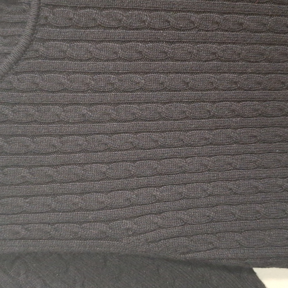 Vintage Sutton Studio cable knit silk cashmere pullover sweater- S - black - Picture 2 of 7